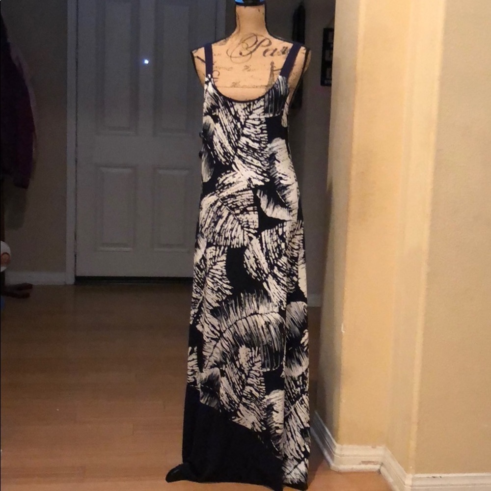 Shoreline navy and cream maxi Dress